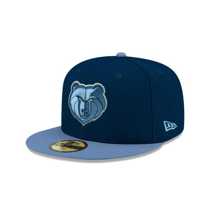 NBA Memphis Grizzlies Two Tone 59Fifty Fitted (WPQ8577) - Blue New Era Caps